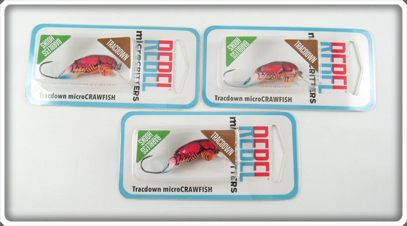 Rebel Microcritters Tracdown Micro Crawfish Lure Lot Of Three On Cards