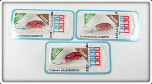 Rebel Microcritters Tracdown Micro Crawfish Lure Lot Of Three On Cards