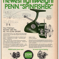 Vintage 1976 Green Penn Spinfisher Reel Ad 