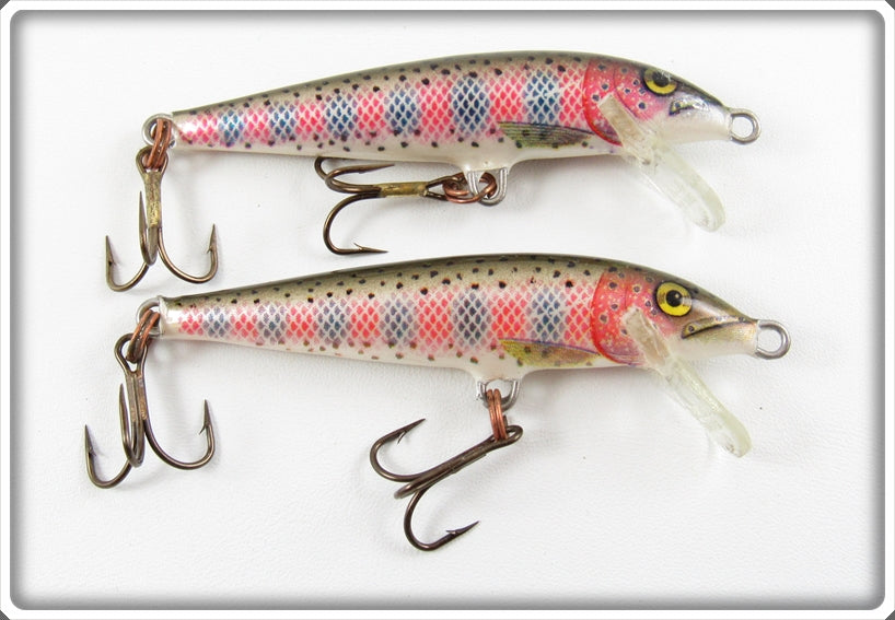 Rapala Natural Rainbow Trout Floating Minnow Lure Pair 