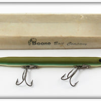Vintage Boone Bait Co Green Needlefish Lure In Box