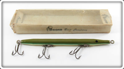 Vintage Boone Bait Co Green Needlefish Lure In Box