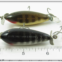 Creek Chub Black Scale & Pikie Scale Spinning Injured Minnow Pair