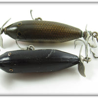 Creek Chub Black Scale & Pikie Scale Spinning Injured Minnow Pair