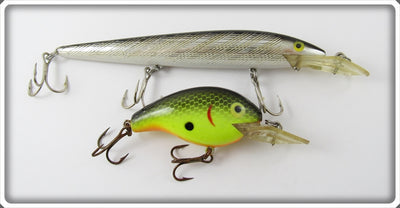 Vintage Rebel Chrome & Black Scale Fastrac Lure Pair