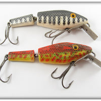 Vintage L&S Bait Co Orange & Black Pike Master Lure Pair 