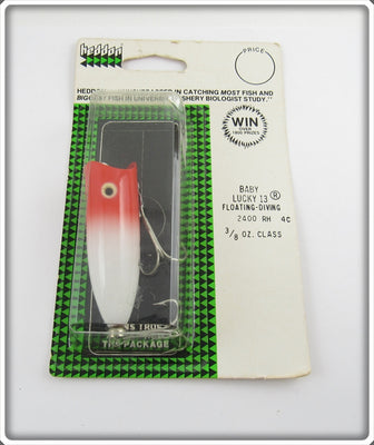Heddon Red Head White Baby Lucky 13 Sealed On Card 2400 RH