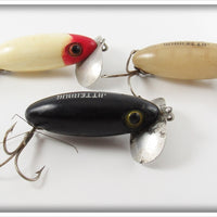 Arbogast Black, Red/White & Luminous Jitterbug Lot Of Three