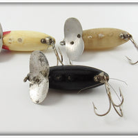 Arbogast Black, Red/White & Luminous Jitterbug Lot Of Three