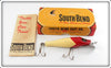 Vintage South Bend Red Arrowhead White Pike Oreno Lure In Box