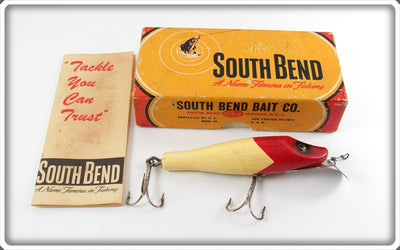 Vintage South Bend Red Arrowhead White Pike Oreno Lure In Box