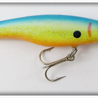 Unknown Blue & Yellow Glitter Minnow Lure