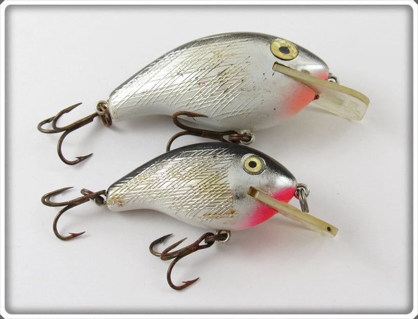 Vintage Rebel Silver/Black Wee R & Teeny R Lure Pair For Sale