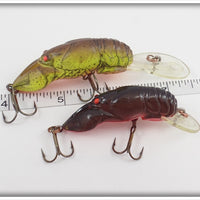 Rebel Yellow & Brown Crawfish and Brown & Red Shallow Floater Pair