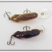 Rebel Yellow & Brown Crawfish and Brown & Red Shallow Floater Pair