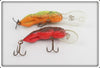 Rebel Yellow & Brown Crawfish and Brown & Red Shallow Floater Pair