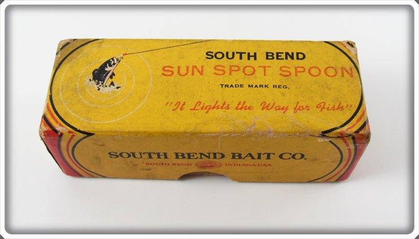 Vintage South Bend Gold And Red Sun Spot Spoon Empty Lure Box 