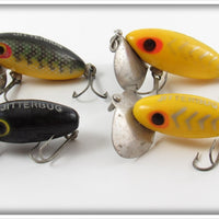 Arbogast Yellow, Black & Perch Jitterbug Lot Of Four