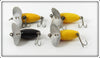 Arbogast Yellow, Black & Perch Jitterbug Lot Of Four