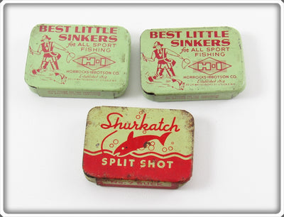 Horrocks Ibbotson & Shurkatch Split Shot Tin Lot Of Three