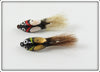 Millsite Lur All Black/White & Black/Silver Trout Beetle Bug Lure Pair