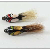 Millsite Lur All Black/White & Black/Silver Trout Beetle Bug Lure Pair