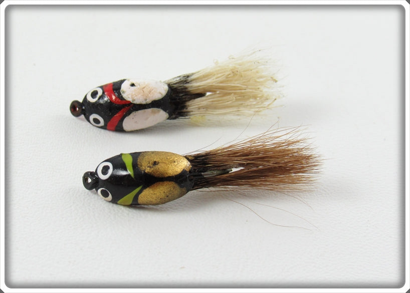 Millsite Lur All Black/White & Black/Silver Trout Beetle Bug Lure Pair