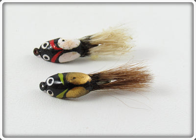 Millsite Lur All Black/White & Black/Silver Trout Beetle Bug Lure Pair