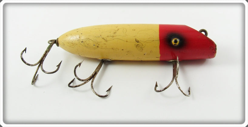 Vintage Paw Paw Red Head White Wobbler Lure