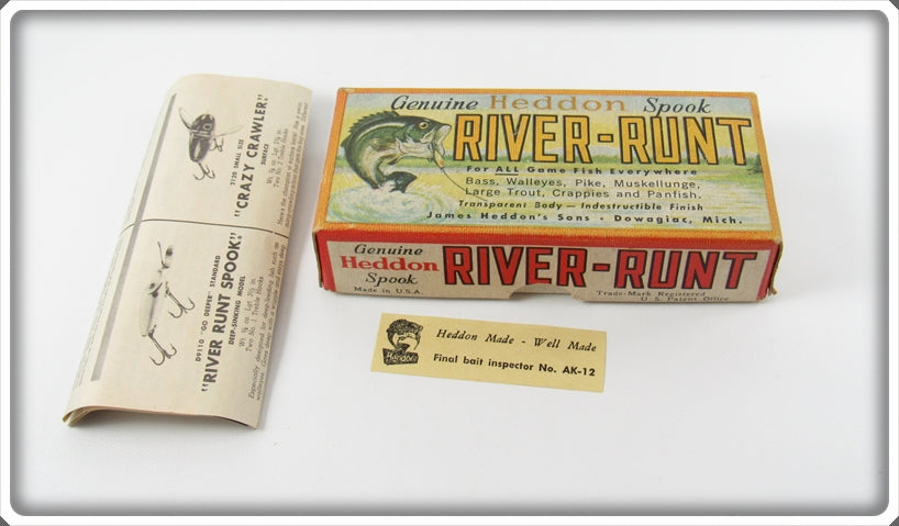 Vintage Heddon Shiner Scale Jointed River Runt Empty Lure Box