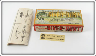 Vintage Heddon Shiner Scale Jointed River Runt Empty Lure Box