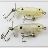 Vintage Heddon Clear Tiny Torpedo Lure Pair