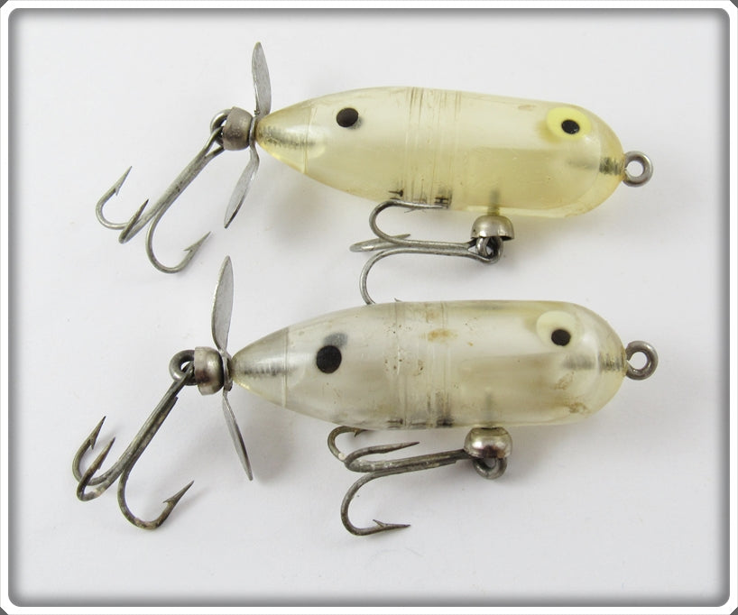 Vintage Heddon Clear Tiny Torpedo Lure Pair