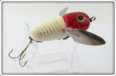Vintage Heddon Red & White Shore Crazy Crawler Lure