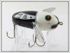 Vintage Heddon Black White Head Crazy Crawler Lure