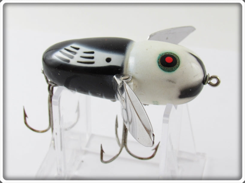 crazy crawler fishing lure Vintage Heddon Black White Head Crazy Crawler Lure For Sale