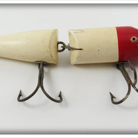 Vintage Creek Chub Red & White Jointed Husky Pikie Lure