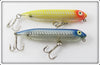Vintage Heddon Blue Shore & Yellow Shore Zara Puppy Lure Pair