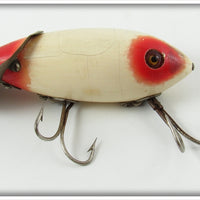 Vintage Heddon Red & White Baby Crab Wiggler Lure 