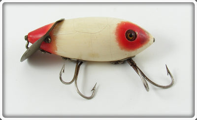 Vintage Heddon Red & White Baby Crab Wiggler Lure 