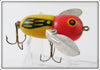 Vintage Heddon Yellow Red Head Tiny Crazy Crawler Lure