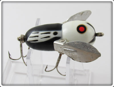 Vintage Heddon Black White Head Tiny Crazy Crawler Lure