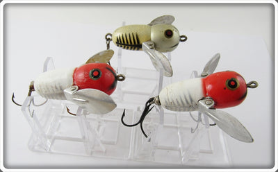 Vintage Heddon Tiny Crazy Crawler Lure Lot Of Three