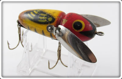 Vintage Heddon Yellow Red Head Crazy Crawler Lure