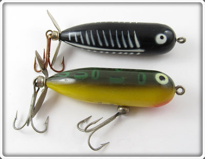 Vintage Heddon Bullfrog & Black Shore Baby Torpedo Lure Pair