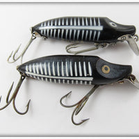 Vintage Heddon Black Shore River Runt Lure Pair