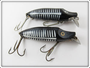 Vintage Heddon Black Shore River Runt Lure Pair