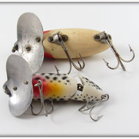 Arbogast Red Head White & Coachdog Jitterbug Pair