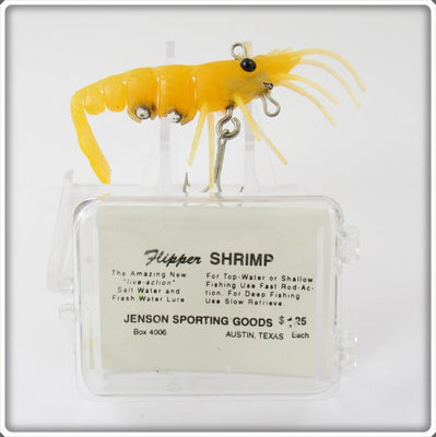 Vintage Jenson Sporting Goods Arc Yellow Flipper Shrimp Lure 