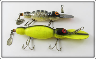 Vintage Bomber Yellow Black Back & Black Silver Flitters Water Dog